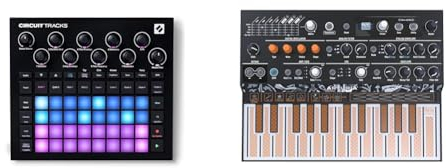 Novation Circuit Tracks: Groovebox-Sequenzer mit Synthesizer-, MIDI- und Drum-Spuren & Arturia - MicroFreak Synthesizer Keyboard - 25-Key Hybrid Synth with PCB Keyboard