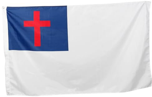 SEWOART Drapeau Chrétien Décoratif Drapeau De Croix Pour Décoration Extérieure Installation Facile Avec Anneaux Pour Événements Et Célébrations