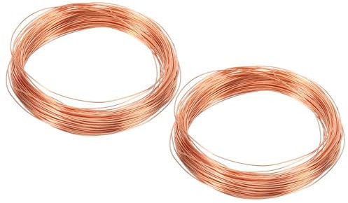 PATIKIL 99.9% Soft Copper Wire, 2Pcs 26Gauge/0.4mm Diameter 15m/49.2ft Spool Pure Copper Craft Wire for Jewelry Making Beading Garden Plants