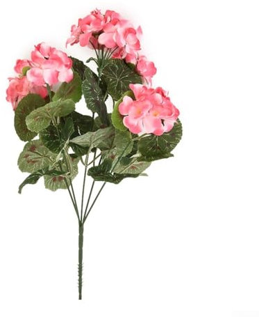 Künstliche Geranie rot rosa Blumen Pflanze Seidentuch Kunststoff Eisendraht Hochzeit Dekoration (Rosa)