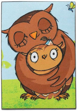 Mono-Quick 1805x Kleine Eule Applikation, Bügelbild, Patch, Aufnäher (18058 - Eule mit Mama)