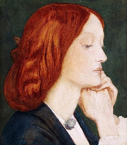 PSVDCTOO Gefeiert Wall Art Leinwand Bilder Wandgemälde Porträt von Elizabeth Siddal im Profil rechts von Dante Gabriel Charles Rossetti Poster Bilder Leinwand für Zimmer 60x90cm