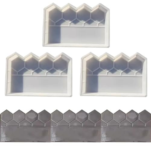 DPFCYBS 3PCS Moules à Béton pour Bordures De Jardin Et Clôtures Moule Décoratif Réutilisable pour Briques pour étang à Poissons Champ De Légumes Patio Décoration De Jardin