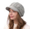 AIDIER Damen Winter Warme Strickmütze mit Visier Krempe Baskenmütze mit Weichem Dickes Gefütterte Klassisch Gehäkelte Mütze Frauen Strick Ballonmütze Slouchy Wintermütze Fleece Mütze für Damen