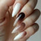 JUSTOTRY 24 Pcs Caramel Brown and Beige Press on Nails Stiletto Long,Marble French False Nails Designs,Pretty Almond Stick on Nails for Women,Pointy Fake Nail for Nail Art Gifts