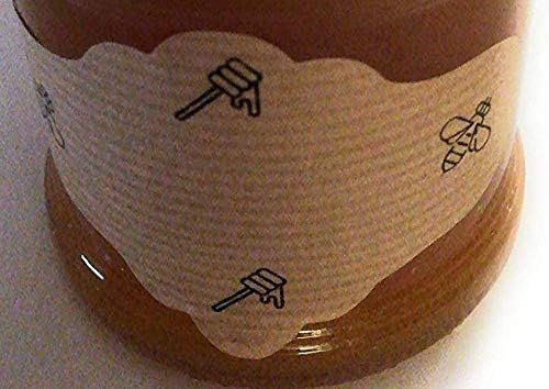 Lot de 100 étiquettes adhésives en kraft pour bouteilles de miel, 9 x 6 cm, motif abeilles