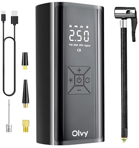 Olvy Bomba de Aire Eléctrica Bomba De Neumáticos Portátil Para Inflado Rápido