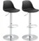 HOMCOM Barhocker 2er Set, Gepolstert Barstuhl mit Stahlgestell, Lehne, Höhenverstellbar Küchenstühle mit Fußstütze 360° Drehbar Tresenhocker für Küche, Wohnzimmer, Esszimmer, Kunstleder Schwarz