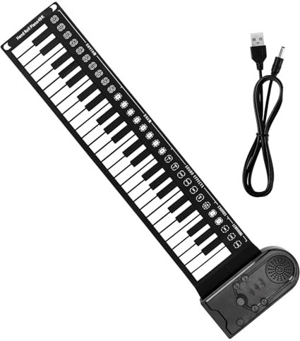 ifundom Folding Piano Keyboard 49 Keys Rollable Digital Piano Portable Electronic Piano for Boys and Girls 16-level Volume Control