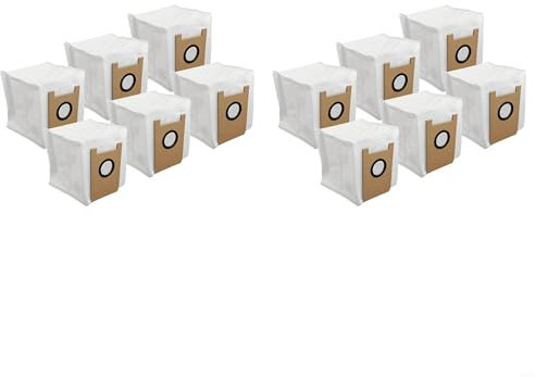 QOXEZY Lot de 12 sacs à poussière de rechange pour aspirateur robot Ultenic T10 Lite, filtration efficace et grande capacité pour nettoyer les sols et les maisons