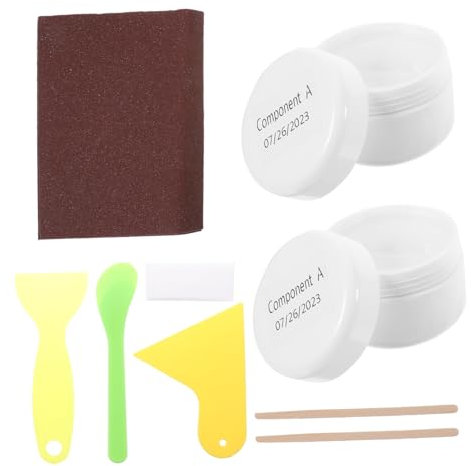 SHINEOFI Kit Riparazione Porcellana Multifunzione Bianco Senza Odore Colla Forte Per Vasca Lavabo Piastrelle e Marmo Per Graffi Crepe e Buchi Con Finitura Lucida Uso Sicuro Per Accessori Ba