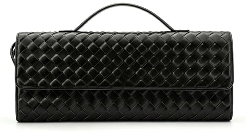 Yuwumin Woven Purse for Women Evening Clutch Purses Leather Crossbody Bag Handwoven Pouch with Shoulder Strap