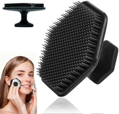Schwarze Silikon-Gesichts-Peeling-Bürste – Weiches, sanftes Peeling-Pad, Gesichtsreinigungsbürste für Männer und Frauen, Duschbad, tägliche Pflege, idealer Griff für glatte Passform und einfache