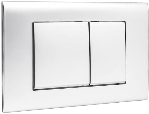 Plaque de commande WC suspendu，Compatible avec Geberit Sigma Gamme， UP300 & UP320，équipé d'une ceinture de régulation de débit et d'un panneau fixe ，Dimensions 246 × 164 mm | Brillant（Blanc）