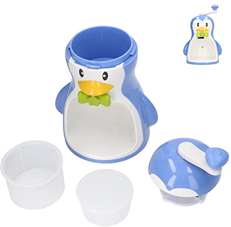Penguin Manuale Macchina per coni di neve Tritaghiaccio portatile in ABS blu per uso domestico per accessori da