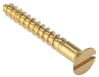 ForgeFix Wood Screws - Solid Brass | 1 x 8 | Countersunk | Box 200