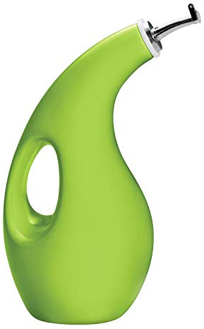 Rachael Ray Solid Glaze Ceramics EVOO Olive Oil Bottle Dispenser with Spout - 24 Ounce, Green