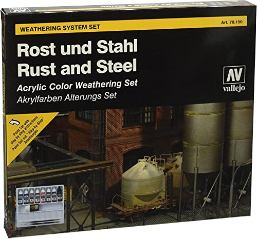 Vallejo Model Rust and Steel Effects Color Set,Orange