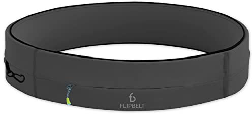 FlipBelt Zipper - Laufgürtel für Handy & kleines Zubehör - Sport-Bauchtasche für Damen und Herren - S - Anthrazit
