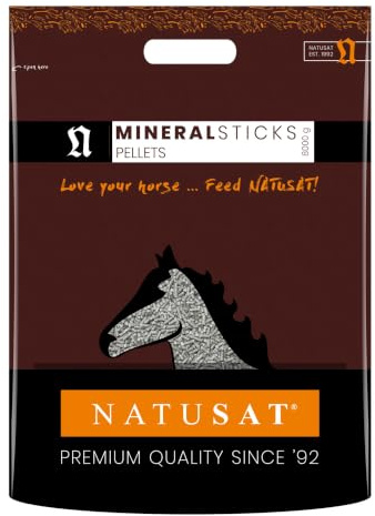 NATUSAT Mineralsticks - Pellets, Getreidefreie Basis, Mineralfutter zur Rundumversorgung, Pferdefutter, Kräuter, 8000 g