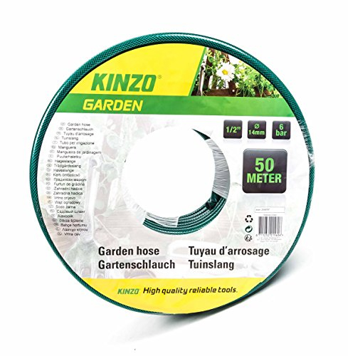 Kinzo Gartenschlauch 3-lagig, Stärke 1/2 (Ø 14 mm), max. 6 bar, lieferbar in den Längen 10 m, 25 m, 50 m (50m)