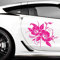 INDIGOS UG Aufkleber - 2er Set Autoaufkleber Hibiskusblüten je 50cm x 60cm pink - Tuning Carystyling Heckscheibe Auto