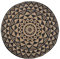Beliani Runder Teppich mit orientalischem Muster in Schwarz Jute 120 cm Alakir