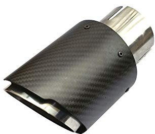 Endrohr matt Carbon Edelstahl 90mm Auspuffblende Anschluss 60-63 schräg