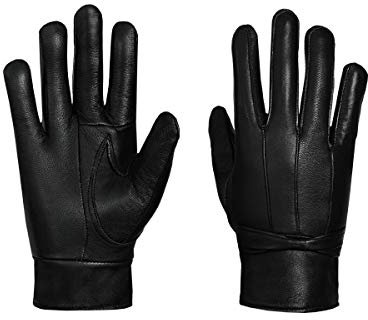 SiXsigma Sports Ladies Winter Driving Leather Gloves Women - Quick Dry Soft Fleece Lined Thermal Gloves Womens Perfect For Driving Glove's - Ideal Gifts For Women (Black, Medium/Large)