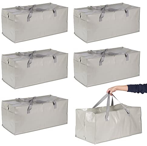 Bramble - 6 XXL Große Aufbewahrungstaschen Umzugstaschen Tragetaschen mit Griffen & Riemen - Reisen, Bettzeug, Bettdecken, Kissen - 76x37x33cm / 100L - Stabil & Wasserdicht