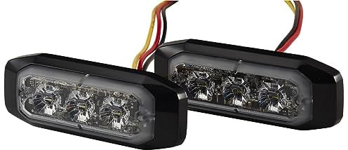 HELLA Frontblitzer Rundumleuchte - LED Warnleuchte - Blitzleuchte - weiß - BST-Slim - 12V / 24V - Schraubanschluss/Anbau - Kabel: 250mm - Set - Menge: 2 - 2XD 014 563-901