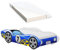 iGLOBAL Kinderbett Autobett Cars Bett Jugendbett Juniorbett Bett mit Lattenrost Stellage Schaumstoffmatratze 140 x 70 cm (Blue)
