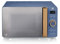Swan Nordic Microwave Digital Display 6 Power Levels, 30 Minute Timer, Thaw Mode, Modern Design with Wood Effect Handle, Matte Blue, 20 Litre 800 Watt