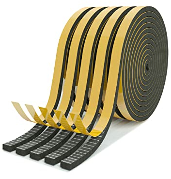 Dichtungsband selbstklebend für Türen und Fenster - Türdichtung selbstklebend perfekt für Altbautüren, die Haustür, Fenster - Dichtband aus Moosgummi EPDM - wasserdicht (6x3mm, 50 Meter)