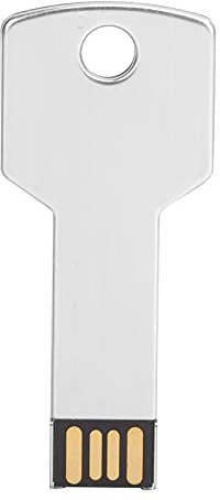 ASHATA Key Shape USB Flash Drive, Silver Thumb Drive 8GB-64GB, Memory Stick Expansion Disk, for Computer Use(16GB)