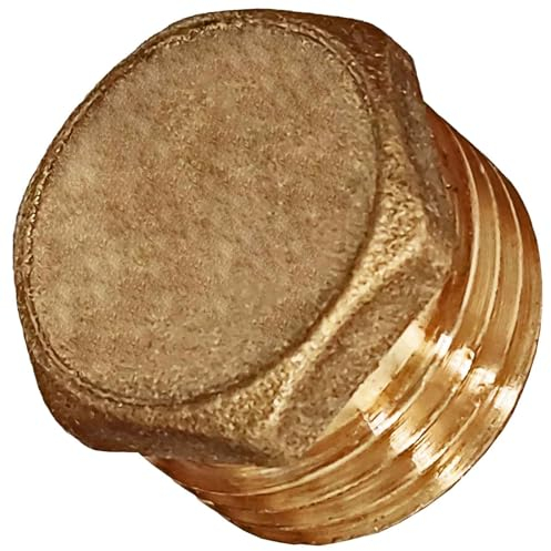 MegaHaustechnik Stopfen Sechskant aus Messing 1 Zoll AG DN25 Außengewinde Außendurchmesser 33mm Gewinde Fitting Trinkwasser geeignet Rohr Verschraubung End Stück Abschluss Verschluss Kappe