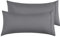 Kissenbezug 50x90 cm 2er Set - Kopfkissenbezug Mikrofaser Premium Superweicher - Kissenhülle 50x90 cm - Dunkelgrau