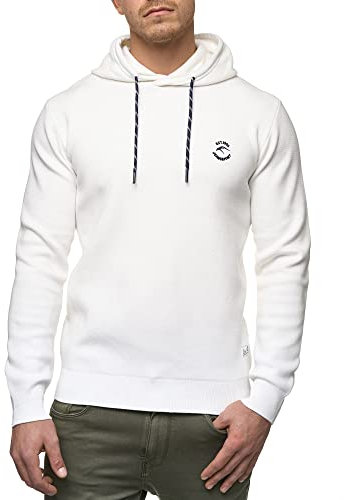 Indicode Herren Longview Sweatshirt mit Kapuze | Hoodie Kapuzenpullover für Männer Offwhite, XXL