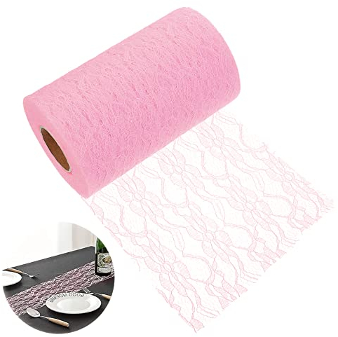 Tischläufer Spitze, Tischband aus Spitze, 15cm×22m, Spitze Tischdecke, Vintage Weinlese Spitze Rollen, Lace Tischtuch, Tischband Tischläufer für Hochzeiten & Taufe, Kommunionen