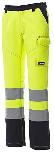 Mivaro Damen Warnschutzhose Gelb - Größe XS - Arbeitshose mit Reflexstreifen EN ISO 20471 Klasse 2, elastischer Bund, Taschen, Reißverschluss, Sicherheits-Bundhose für BAU, Logistik, Arbeit, Freizeit