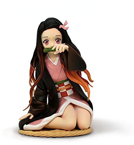 REOZIGN Demon Slayer Nezuko Kamado Figur, 12 cm Süße Nezuko Kamado Knienende Statue Spielzeug Cartoon PVC Figur Modell Sammlerstück Spielzeug für Anime-Fans