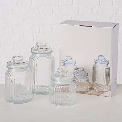 mucHome 3er Set Universale Vorratsgläser Vorratsdose Vorratsglas mit Deckel, Höhe 15cm / 19cm / 23cm