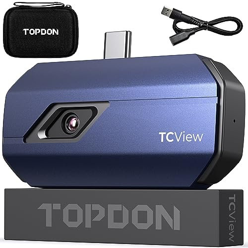Thermal Camera TOPDON TC001 for Android, 512x384 High Resolution, -20℃-550℃ with Error Less Than 2℃, Work with Smartphones, PC, Tablets for HVAC Inspection, Electric, Leak Inspection, Pest Inspection