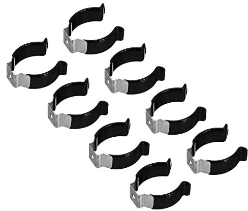 sourcing map T10 U Clips Holder Bracket for LED Light Bulb Mounting Bracket Support Stainless Steel Fluorescent Tube Holder Pipe Clamps Spring Holder Tool Clips, Black Pack of 8