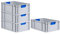 PROREGAL SuperSparSet 4x Eurobox NextGen Color | HxBxT 22x40x60cm | 44 Liter | Griffe blau geschlossen | Verstärkter Boden | Eurobehälter, Transportbox, Transportbehälter, Stapelbehälter