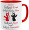 OM3® Engel, Hexe, Teufel und Verrückte Tasse mit Spruch | Keramik Becher | 11oz 325ml | Beidseitig Bedruckt | Rot