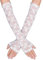 Yolev Damen Spitze Handschuhe Fingerlose Handschuhe Weiße Brauthandschuhe Elegante Lange Florale Ellenbogen Handschuhe Damen Hochzeit Oper Teeparty Kostüm Zubehör