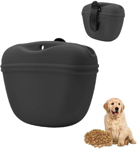 trabag 1 Stück Hunde Futterbeutel Leckerliebeutel aus Silikon - Leckerlibeutel fur Hunde,Futterbeutel Hundetraining,Hundeleckerlibeutel für Training,Schnalle Schließen und Taille Clip