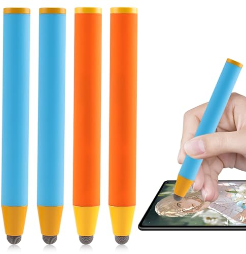 MOERAE 4er Pack Tablet Stift für Kinder, Kids Stylus-Stift Gummi Touchscreen Stift Stylus, Touch Pen für alle Tablets Smartphone iPad und iPhone Universeller Zeichenstift