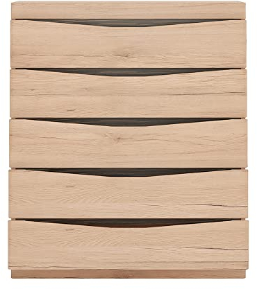Highboard Anrichte Kommode 86x102x40 cm 5 Schubladen Schubkästen grifflos in Eiche Nb. Wenge braun